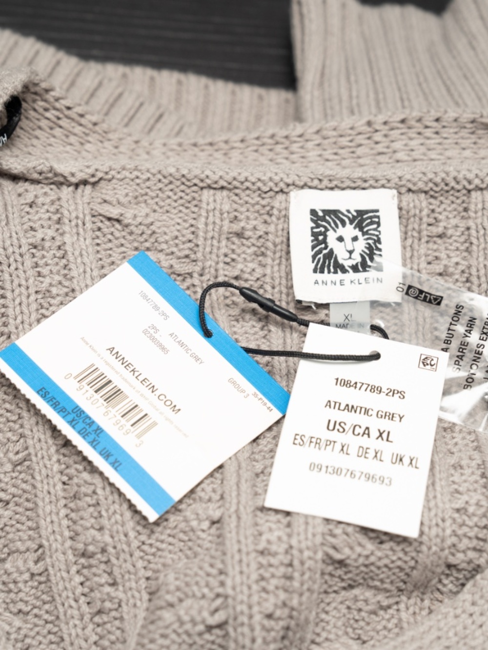 Anne Klein - Rhinestone Button Cable Knit‎ Cardigan - Picture 7 of 8